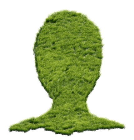 Abstract illustration of human head made of grass の写真素材