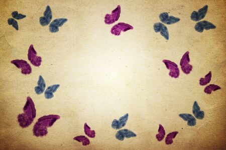 Abstract old grunge butterfly paper texture backgroundの写真素材