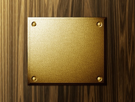 Abstract metal plate on wood background template.の写真素材
