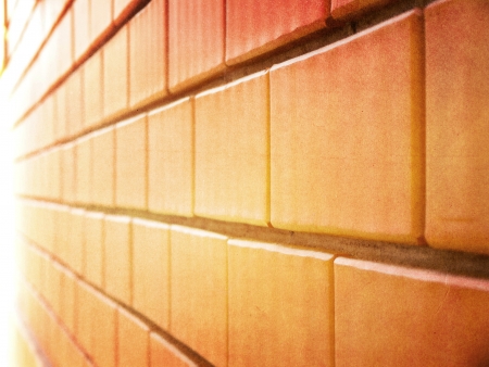 Colorful grunge red brick wall texture, background.の写真素材