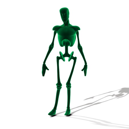 Abstract green cyborg, robot, futuristic cyber humanoid の写真素材
