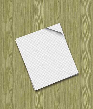 Illustration of two sheets of paper on wood table background.の写真素材