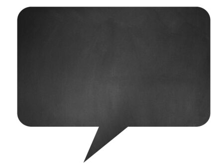 Illustration of blank black board speech bubble on white background.の写真素材