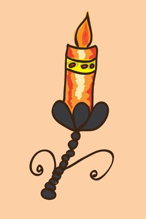 Abstract simple linear illustration of colorful candle.の写真素材