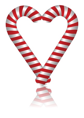 Illustration of heart made from candies isolated on white background.のイラスト素材