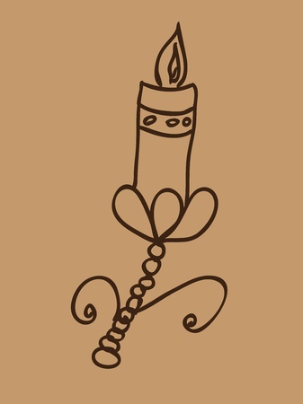 Illustration of an abstract hand drawn candle のイラスト素材