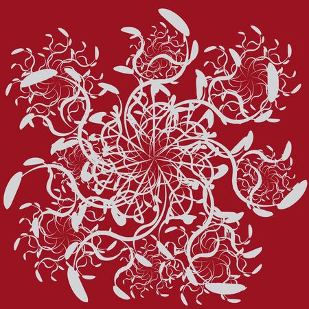 Illustration of abstract ornamenta redl background with floral elements.のイラスト素材