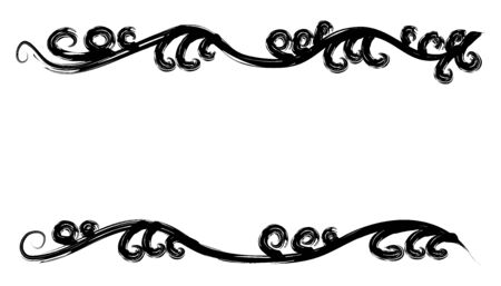 Illustration of grunge floral black and white ornate background.のイラスト素材