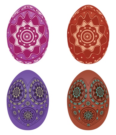 Illustration of colorful easter eggs on white background のイラスト素材