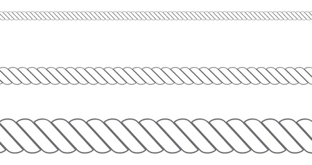 Three ropes in different sizes on white background のイラスト素材