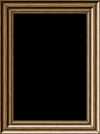 Vintage wooden picture frame illustration with black background.の写真素材