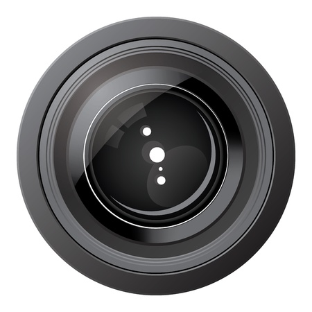 Photo camera lens icon on white background.のイラスト素材