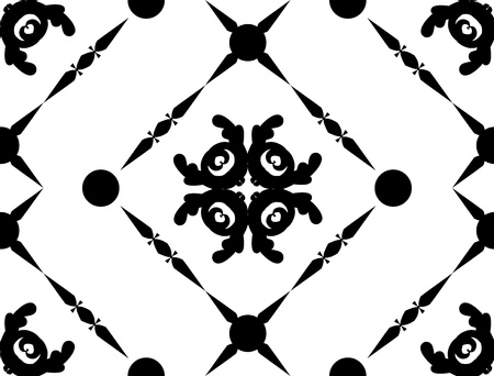 Beautiful abstract black ornament on white background.のイラスト素材
