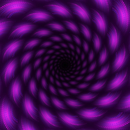 Abstract spiral kaleidoscope of purple color background texture.
