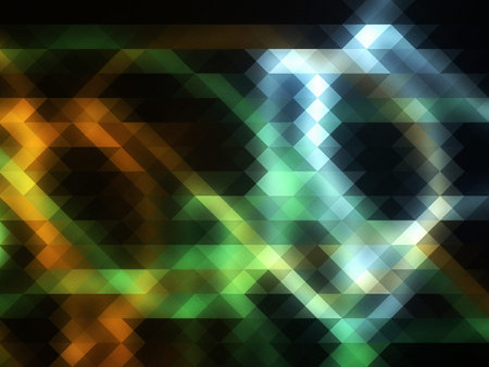 Abstract grunge glowing mosaic background, multicolored triangles.