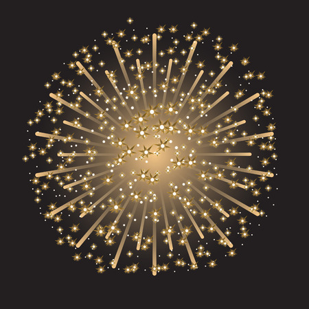 Beautiful colorful sparkling fireworks on dark gray background.のイラスト素材