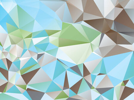 Abstract geometric background with triangles of blue, brown and green colorsのイラスト素材