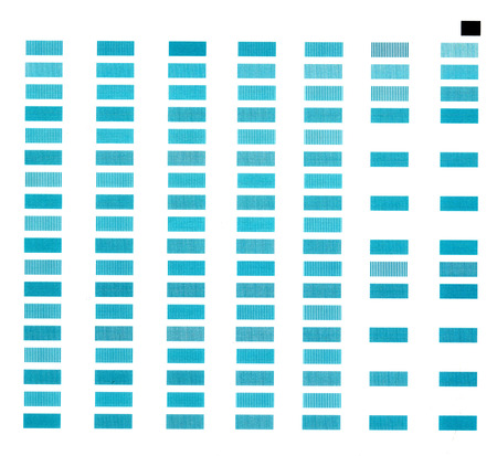 Simple test print page with rows of rectangles of blue color.の写真素材