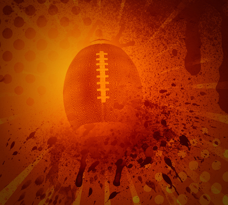 Rugby ball on grunge background with spatters.の写真素材