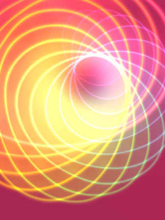 Abstract colorful glowing spirograph object used as background.