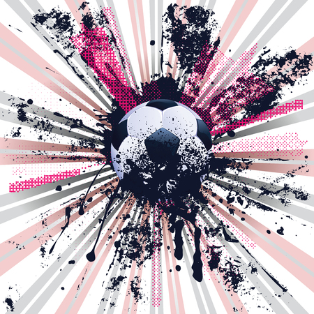 Abstract football, soccer ball on grunge background.のイラスト素材