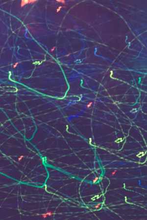 Colorful lights blurred in motion as abstract background.
