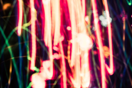 Colorful lights blurred in motion as abstract background.の写真素材