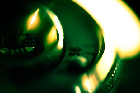 Extremely close up image of a vintage camera details, defocused background.の写真素材