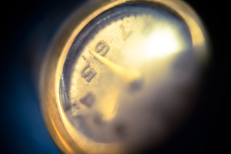 Macro shot of an old watch, selective focus, shallow depth of field.の写真素材