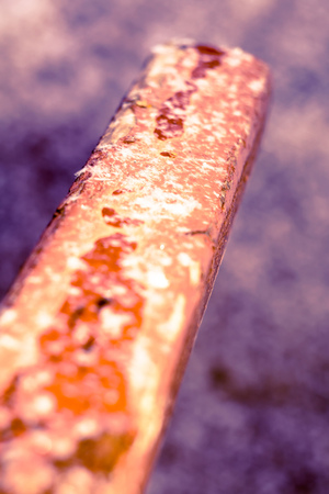 Macro photo of fresh snowflakes on wooden railing, winter background.の写真素材