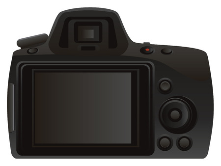 Digital photo camera rear view on white background.のイラスト素材