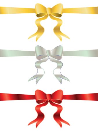 Set of decorative holiday bow in different colors.のイラスト素材