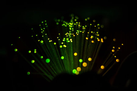 Defocused background with colorful bokeh lights effect.
