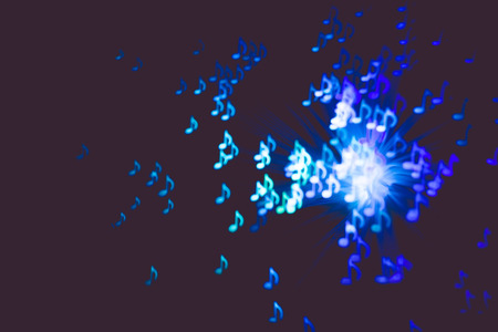 Defocused background with colorful bokeh lights effect.の写真素材