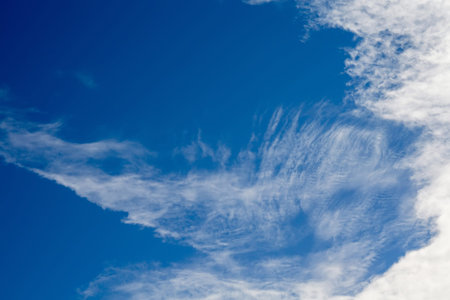 Summer sky with white clouds, natural background.