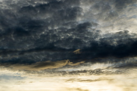 Dramatic sky with clouds, grunge natural background.