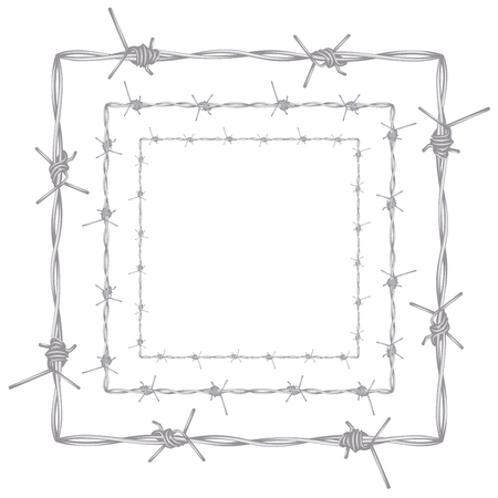 Metal barbed wire illustration on white background.のイラスト素材