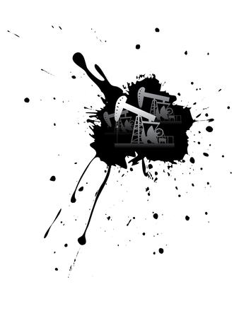 Oil industry grunge design with black splatter.のイラスト素材