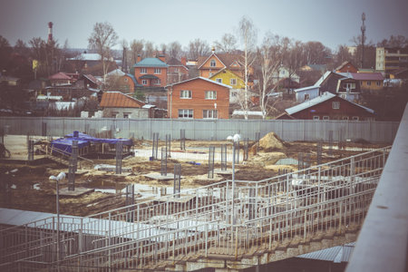 Houses in the suburbs near the construction site.