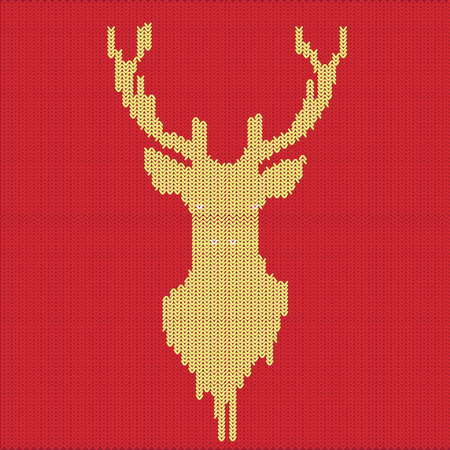 Sweater design pattern with decorative abstract deer.のイラスト素材