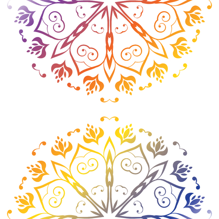 Decorative vintage floral ornament, colorful floral design.のイラスト素材