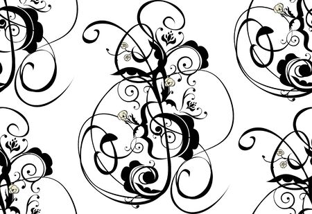 Abstract musical background with music notes and floral.の写真素材