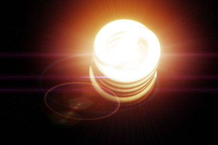 One light bulb glowing in the dark, abstract 3d illustration.