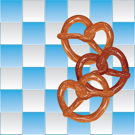 Delicious pretzel with topping cartoon food design.のイラスト素材