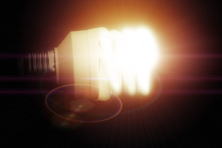 One light bulb glowing in the dark, abstract 3d illustration.