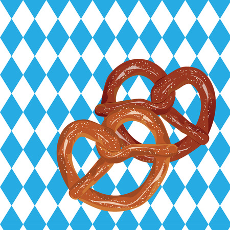Delicious pretzel with topping cartoon food design.のイラスト素材