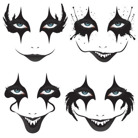 Cartoon face with creepy make up for Halloween.のイラスト素材