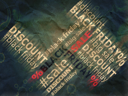 Tag cloud text black friday sales, business concept, grunge background.の写真素材