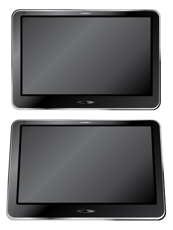 Touch screen digital tablet in black color.のイラスト素材