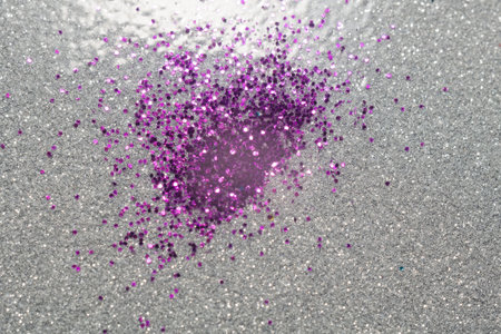 Decorative glitter silver and purple as abstract backgroundの写真素材